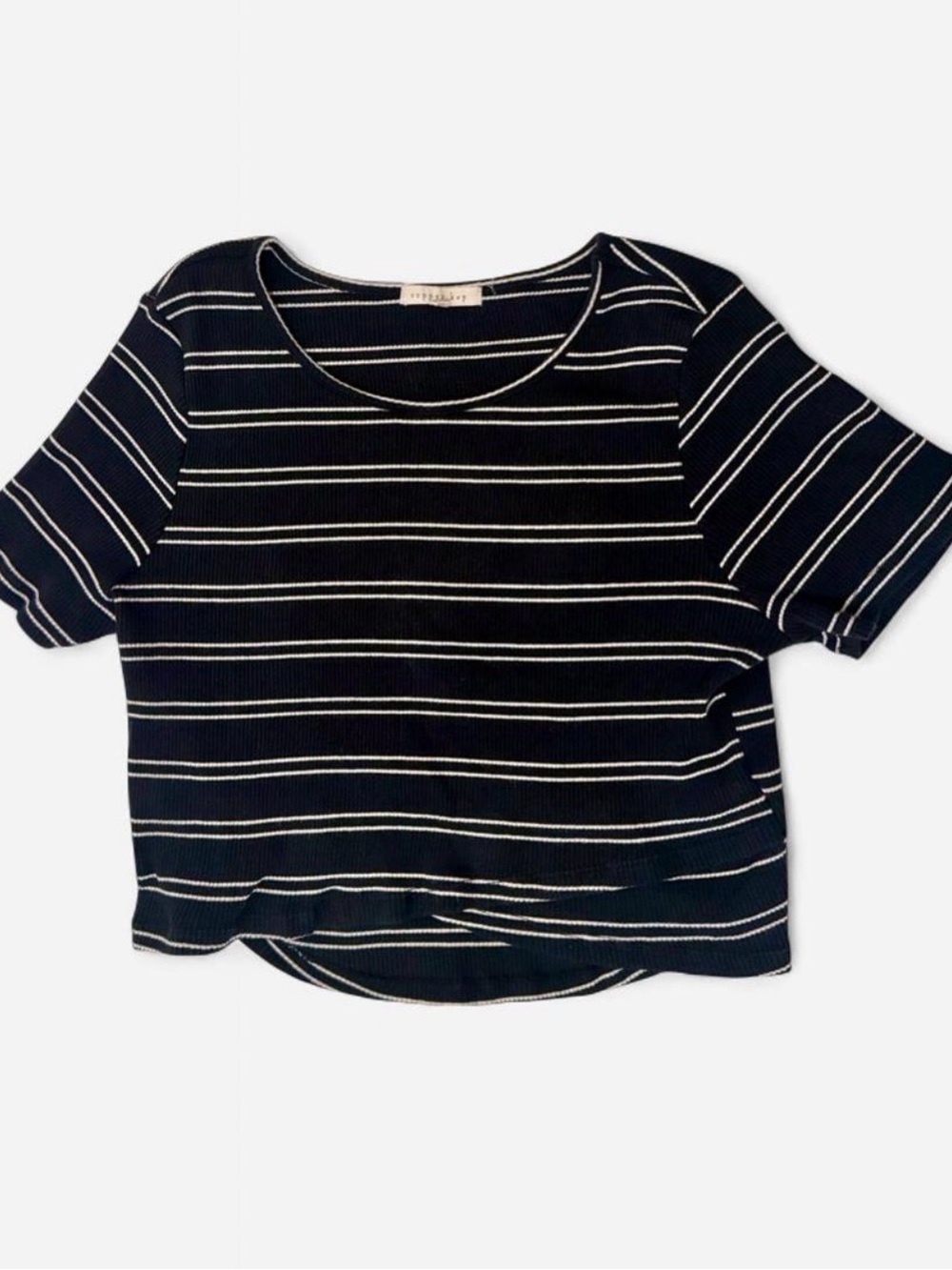 Striped Black & White Short Sleeve Top